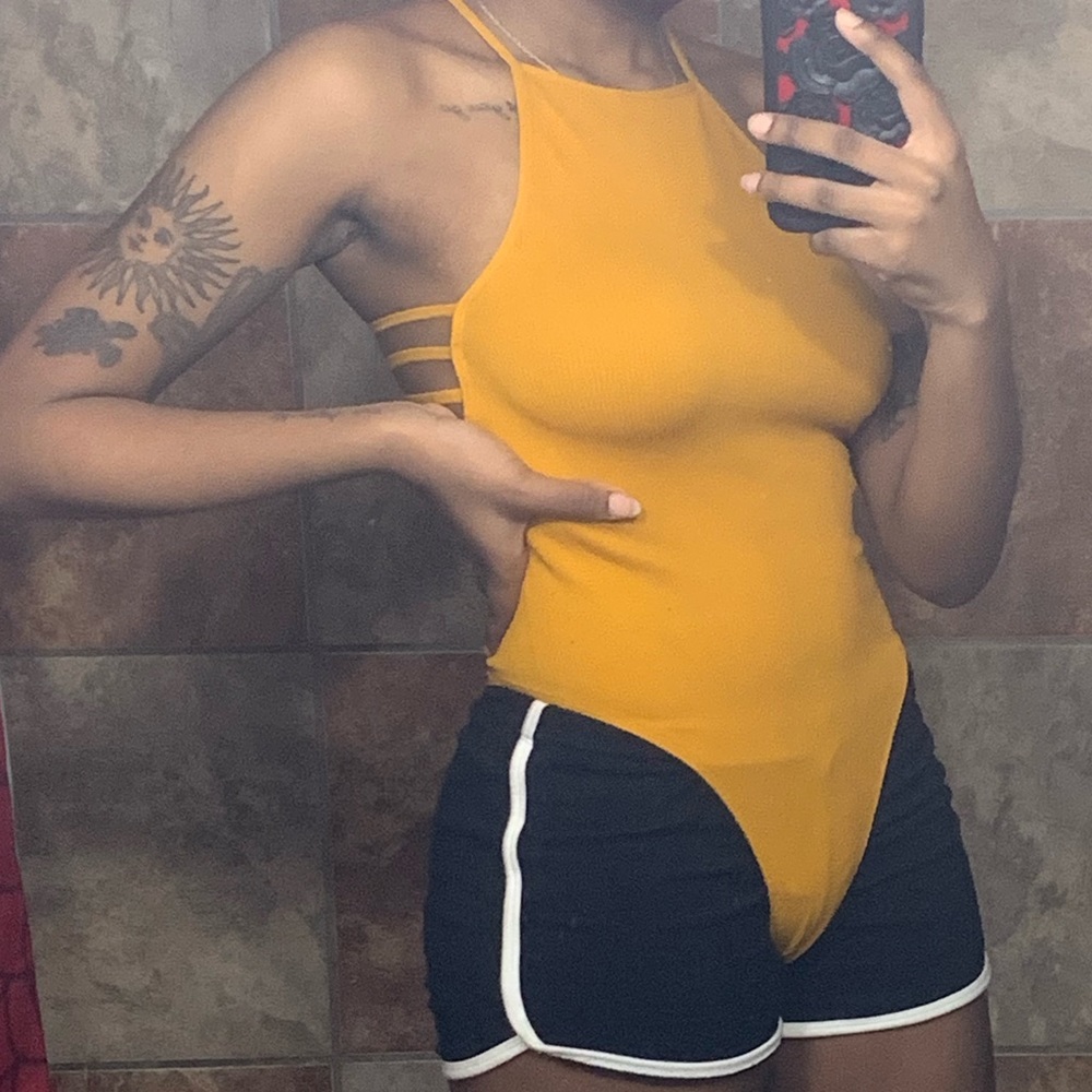 Mustard Ribbed Bodysuit
